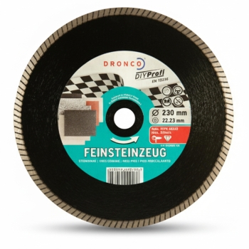 Dronco 230 mm Feinsteinzeug Diamant Trennscheibe mit Turbo-Schneidrand für Fliesen und Granit